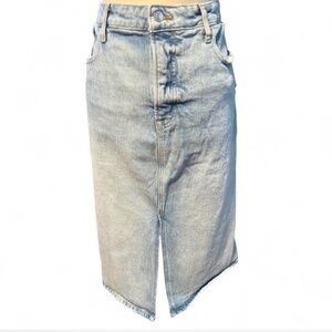 Denim Midi Skirt - Blue